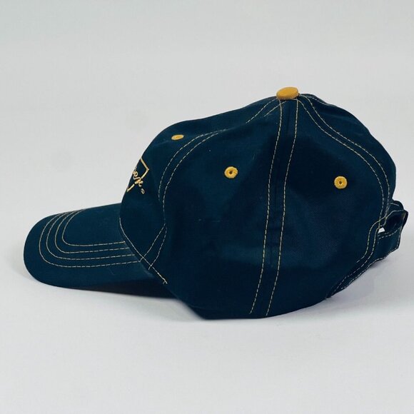 Vintage Budweiser Beer Logo Navy Blue Cap Gold Stitch Adjustable Hat  Barware - Picture 3 of 6
